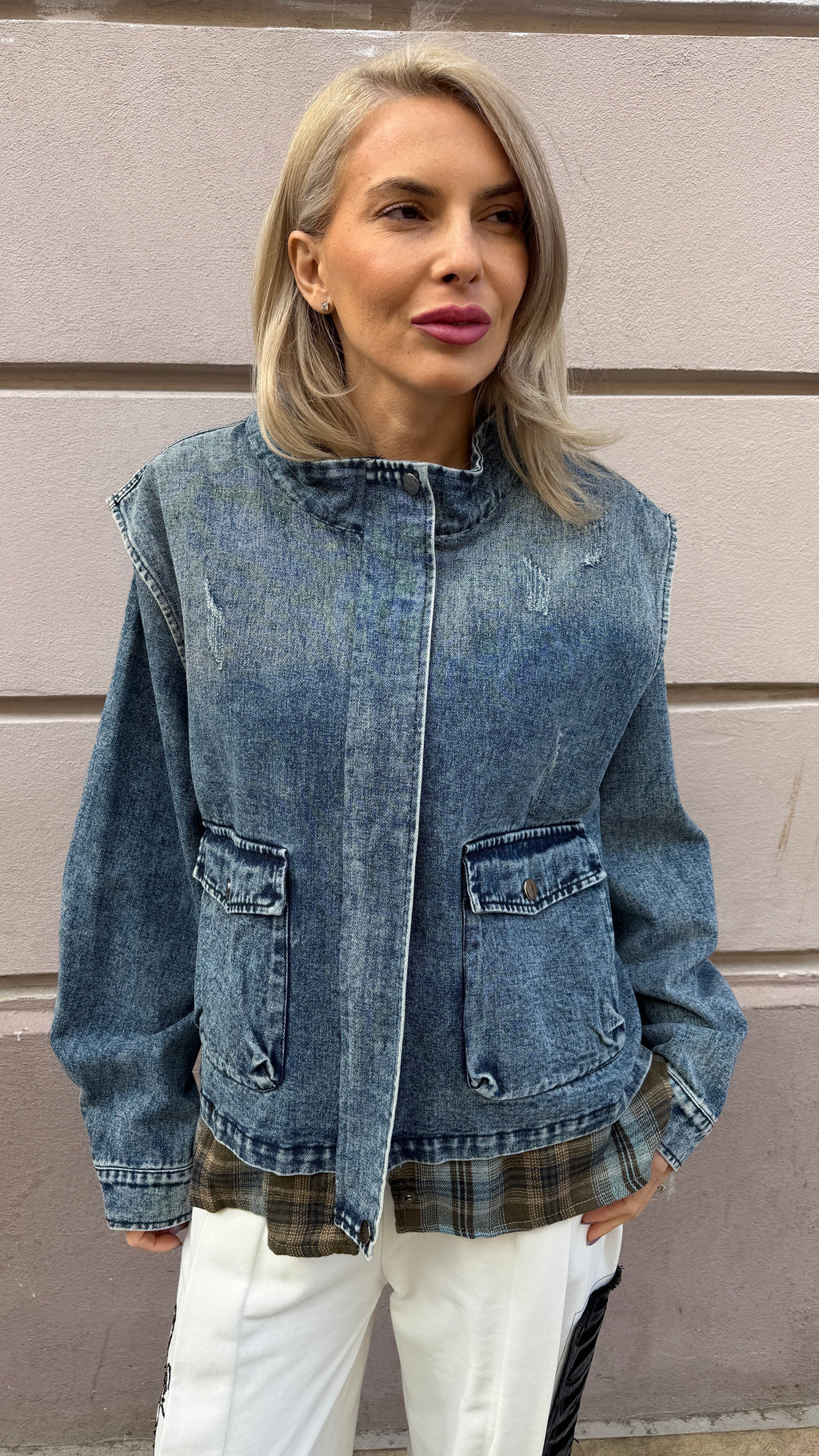 Jacheta jeans Blu