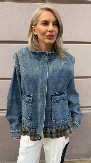 Jacheta jeans Blu