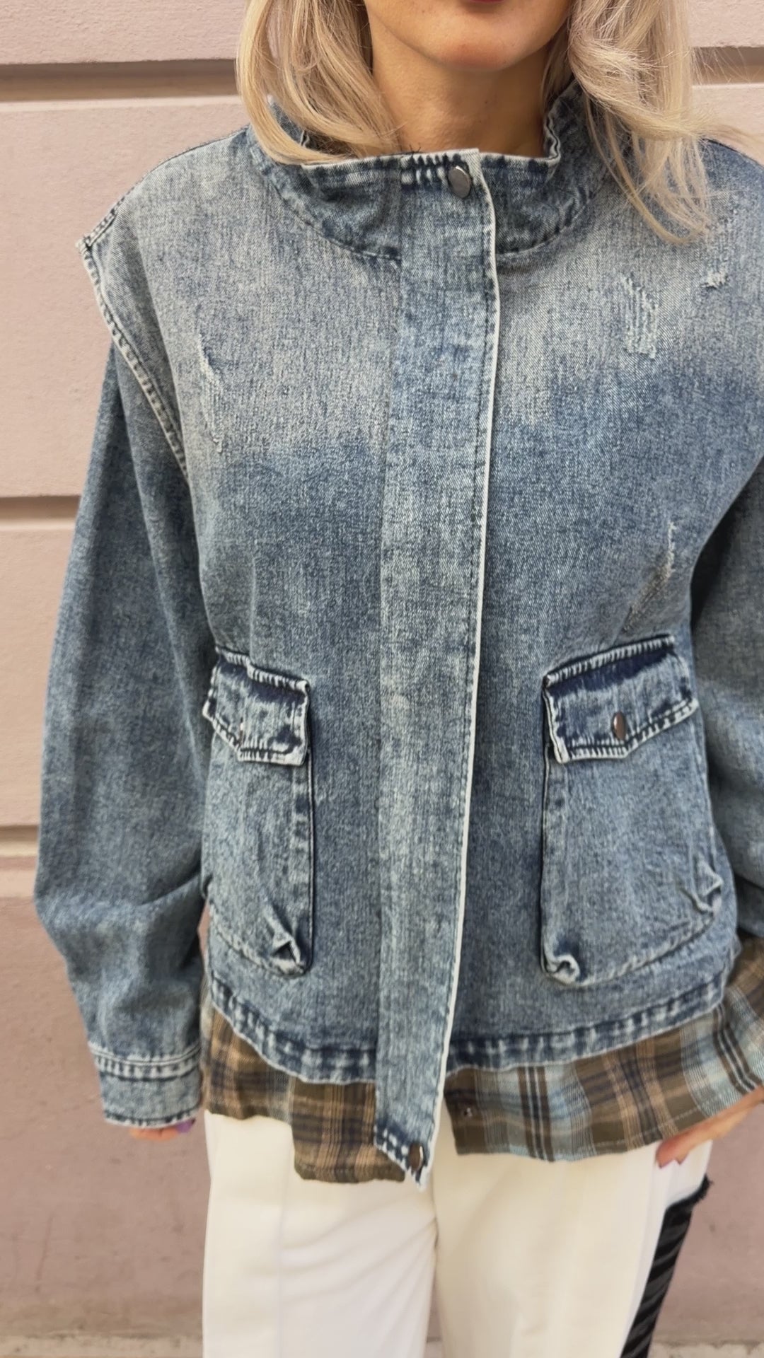 Jacheta jeans Blu